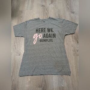 American Apparel Graphic T-shirt. Grey Shortsleeve. Expecting Mom, Size Large.